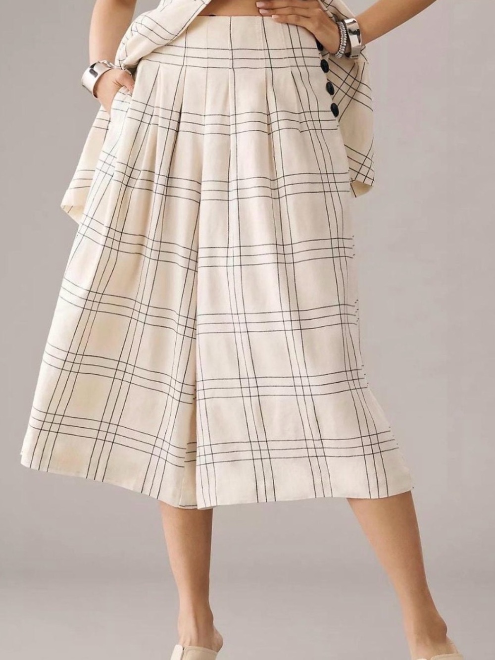 Maeve sailor pants white and blue